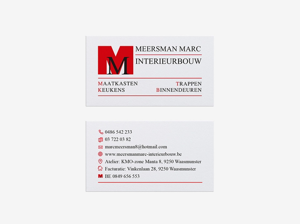 Visitekaartjes Marc Meersman interieurbouw